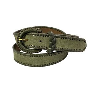 Genuine LUCKY BRAND Olive Green Genuine Leather Belt Size M Unisex